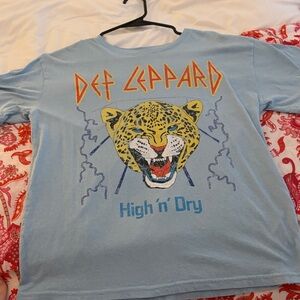 Def Leppard Blue Graphic Tee Womens M